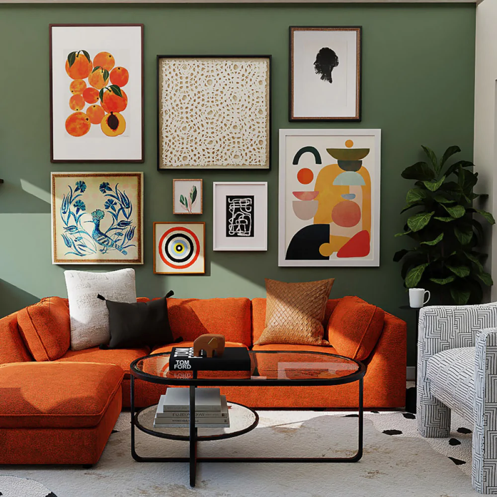 Дизайн вітальні у стилі еклектика