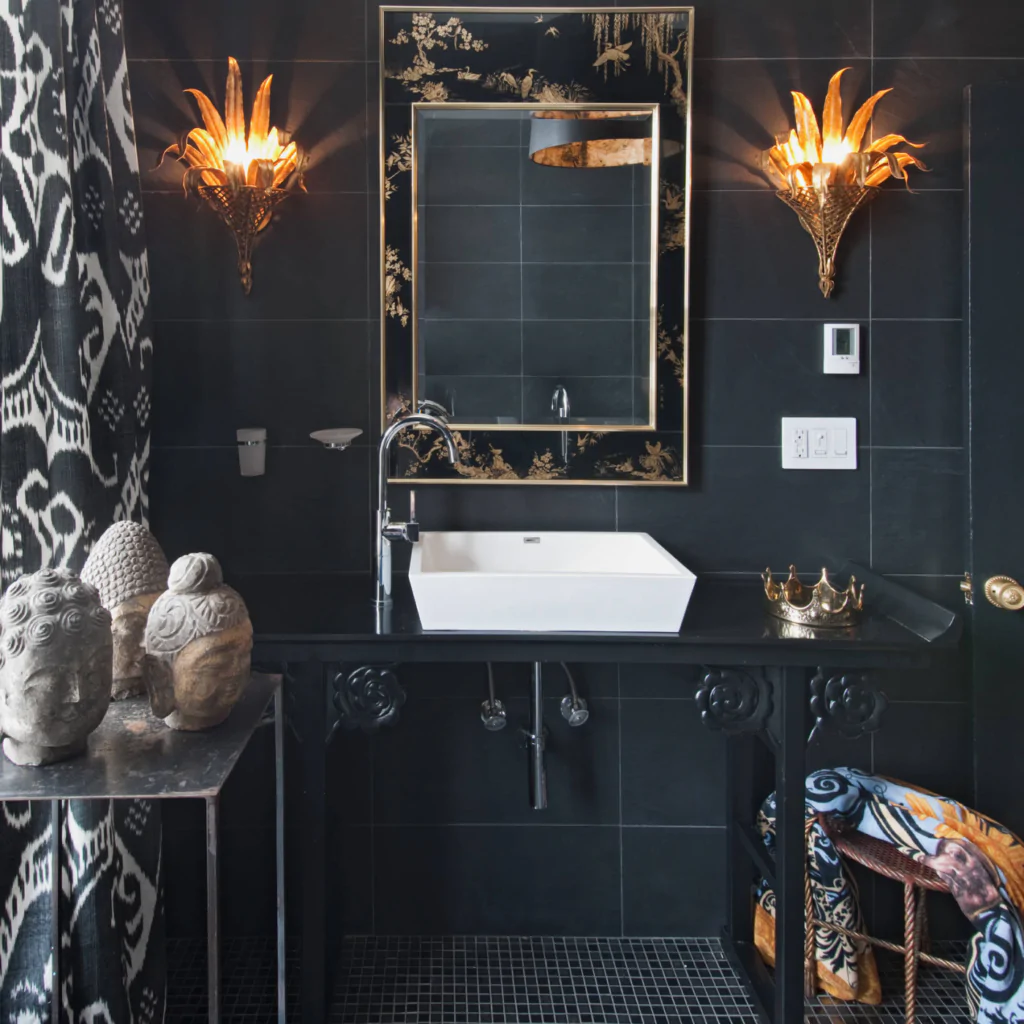 Дизайн-проект ванной комнаты в стиле эклектика