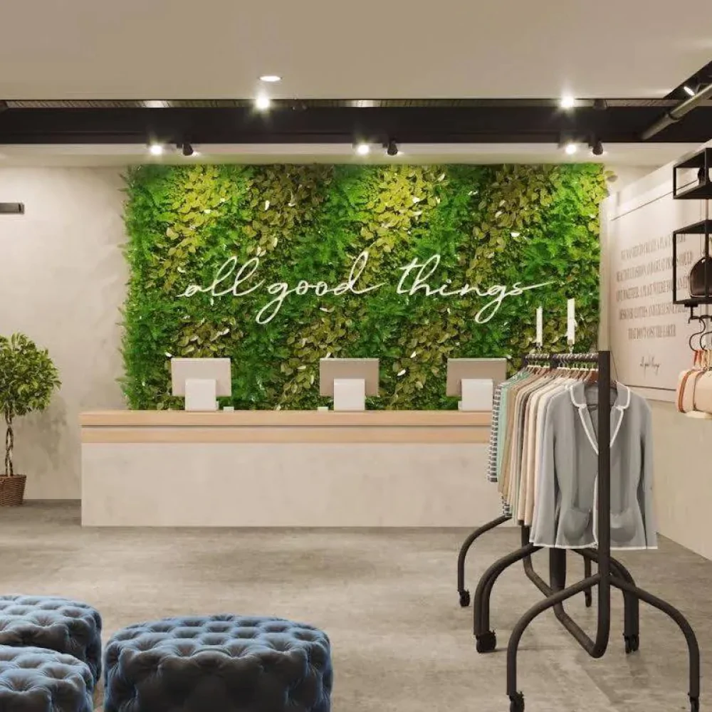 Озеленення у дизайні магазину в екостилі