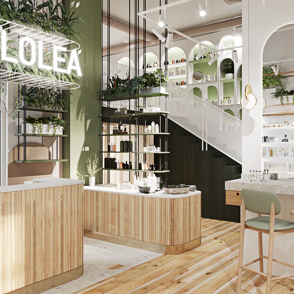 Дизайн-проєкт інтер'єру магазину в екостилі