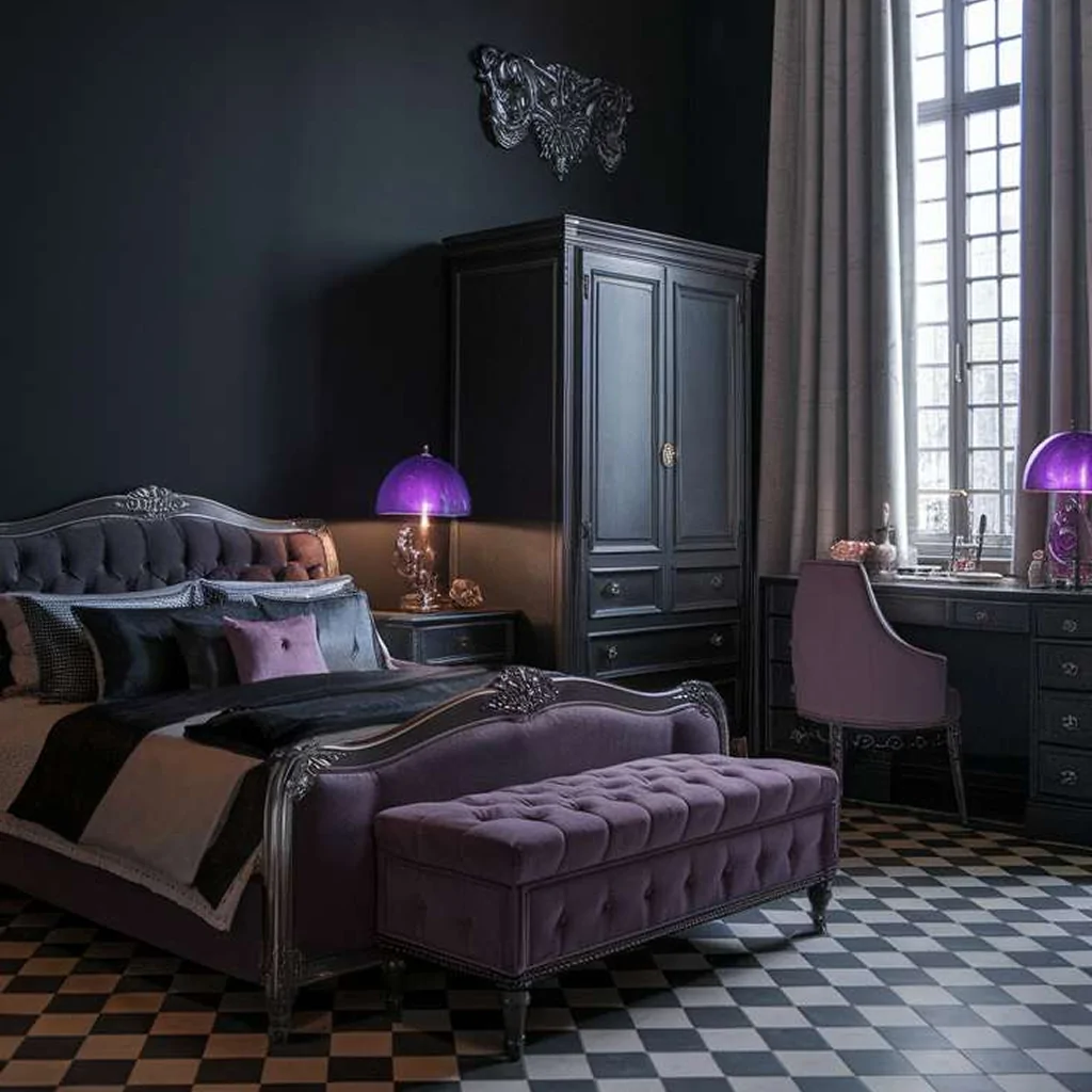 Готическая спальня интерьер