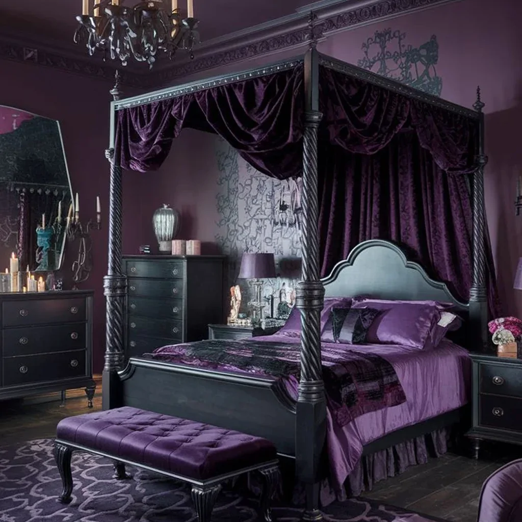 Готический дизайн спальни