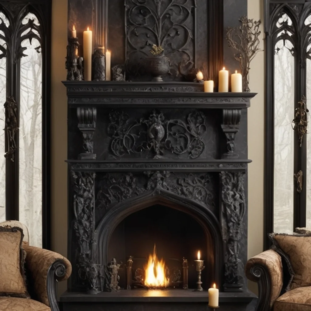 Готический камин в квартире