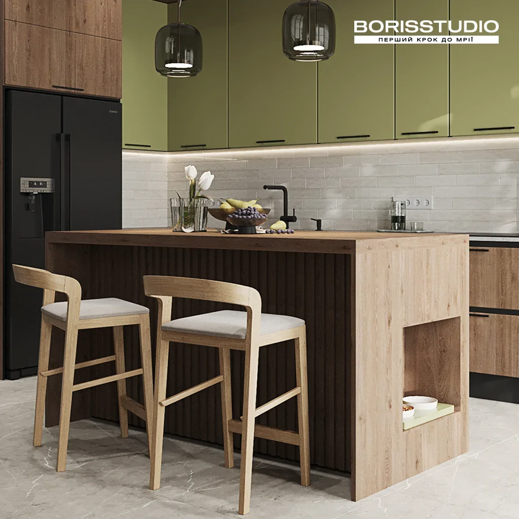 Интерьер кухни экостиль