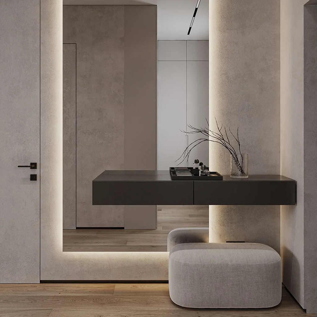 Інтер'єр передпокою з дзеркалом