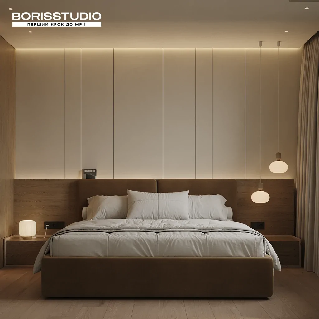 Мінімалістична сучасна спальня