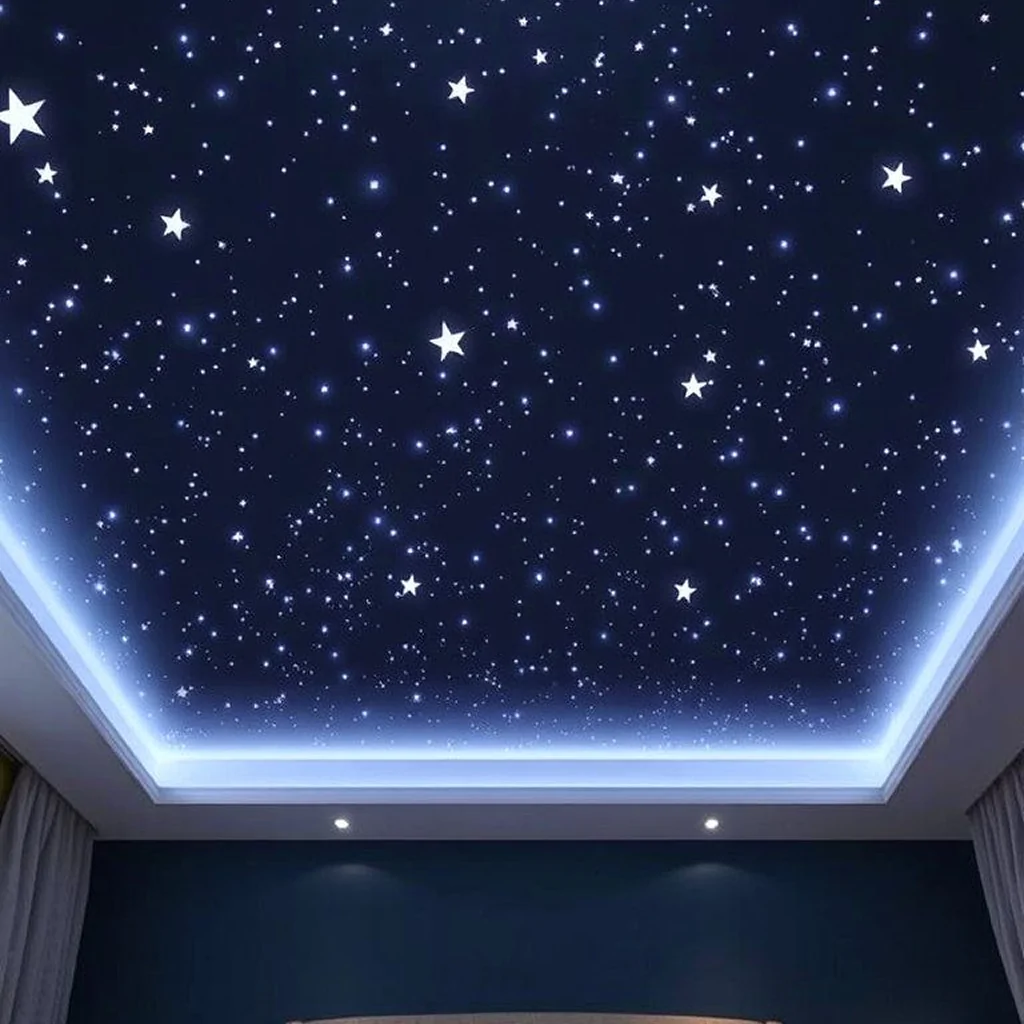 Натяжна дитяча стеля із зірками