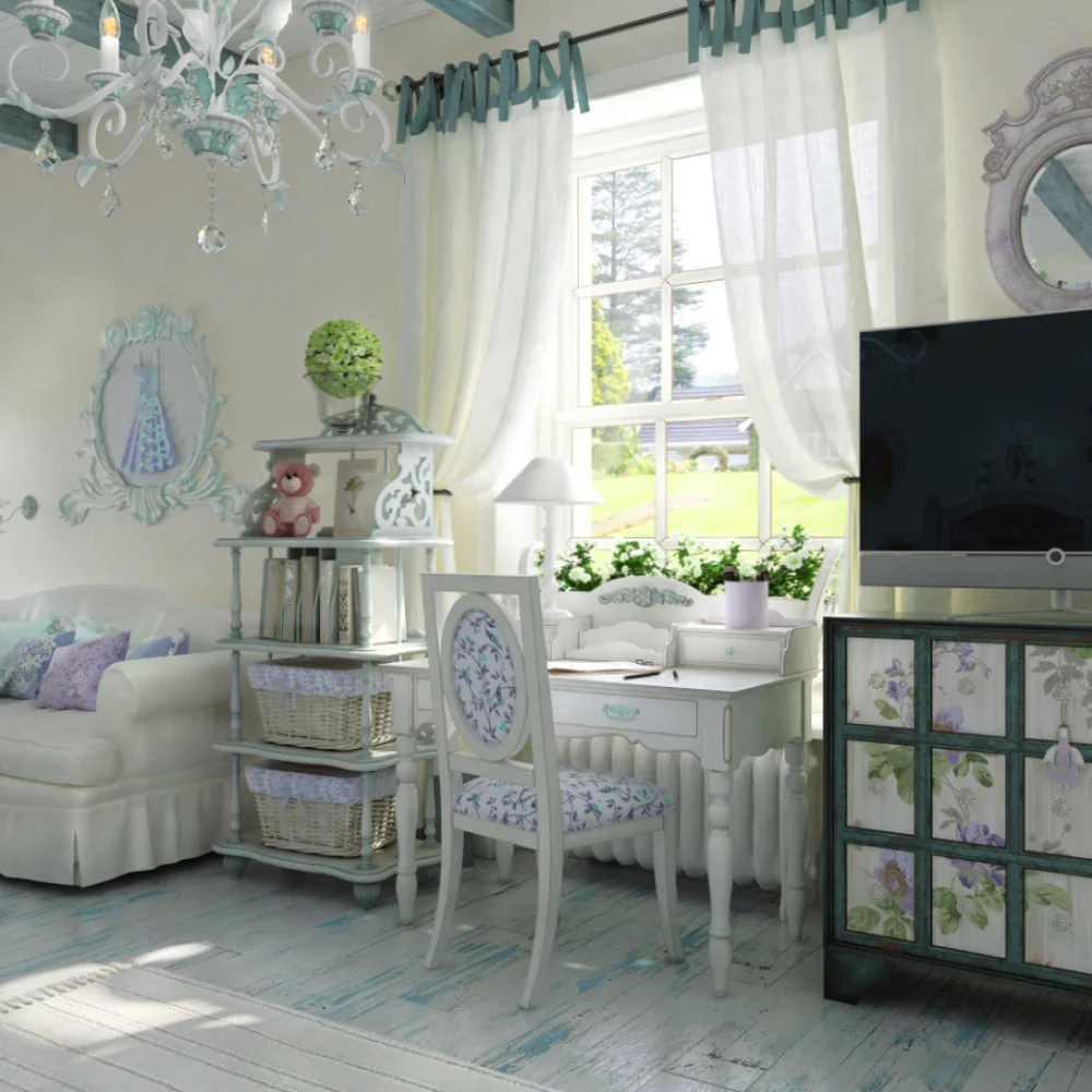 Дизайн интерьера детской комнаты в прованском стиле, фото №75