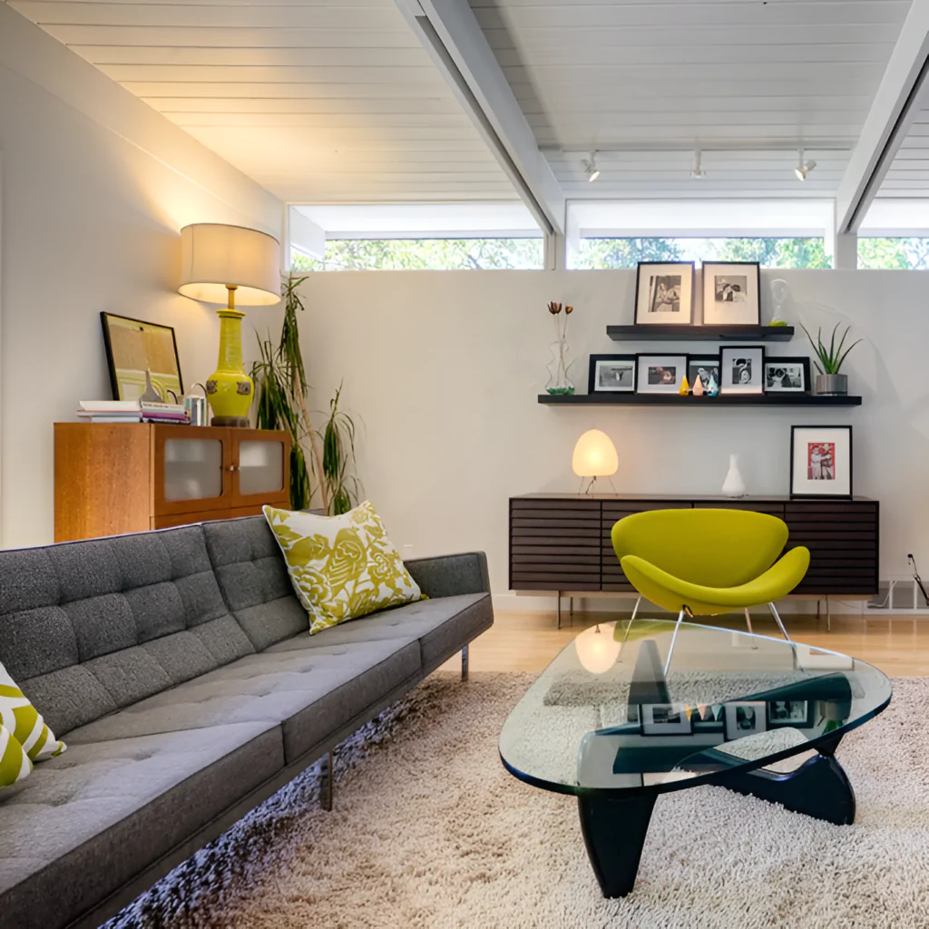 Дизайн-проект інтер'єру вітальні в стилі ретро