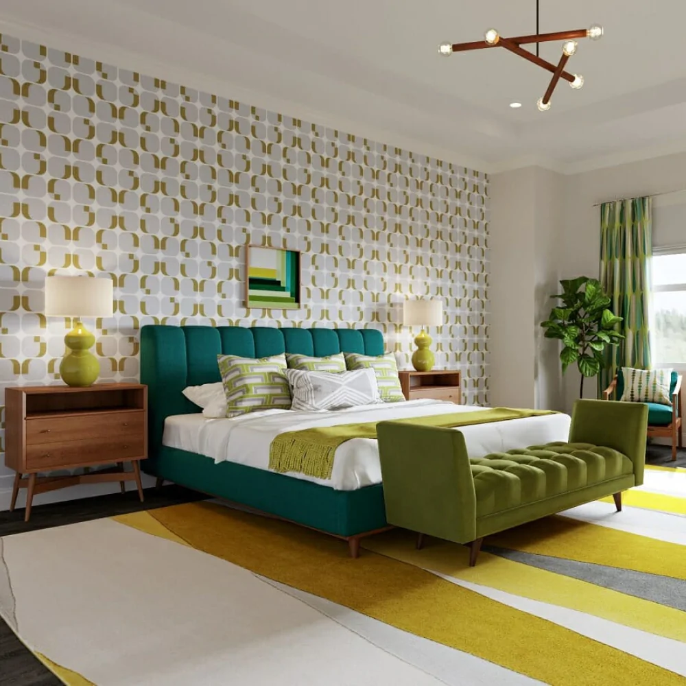 Дизайн інтер'єру спальні в ретро-стилі