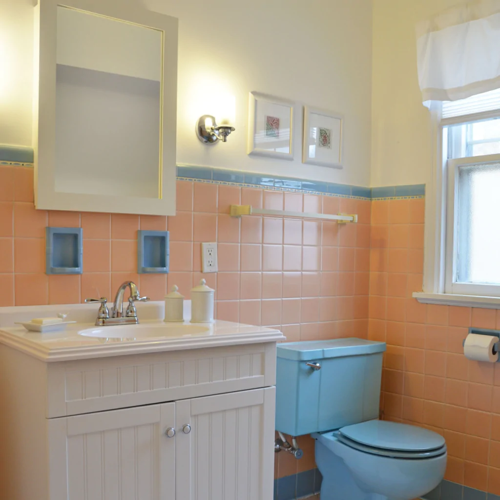 Дизайн-проект інтер'єру ванної кімнати в стилі ретро