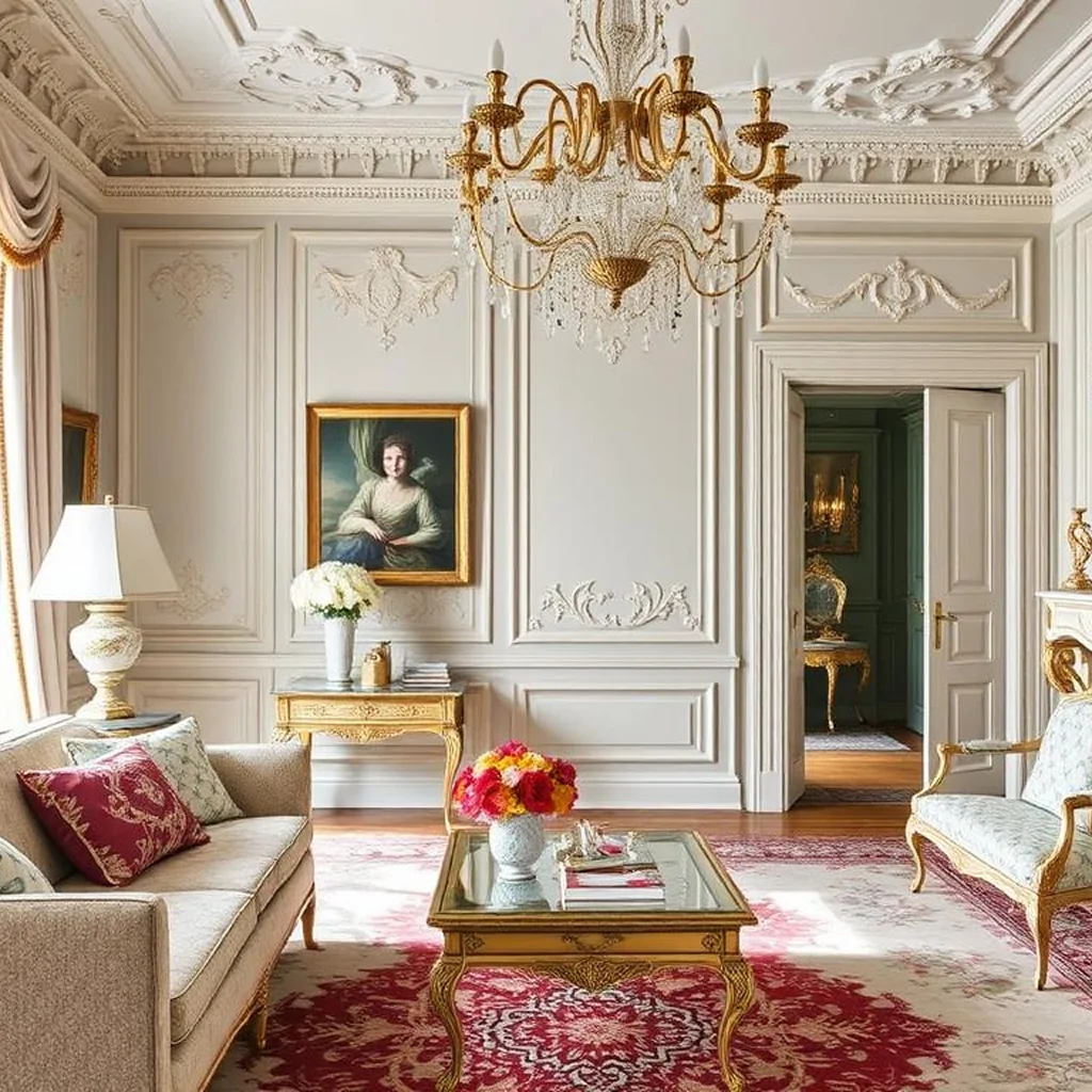 Рококо квартира с роскошью