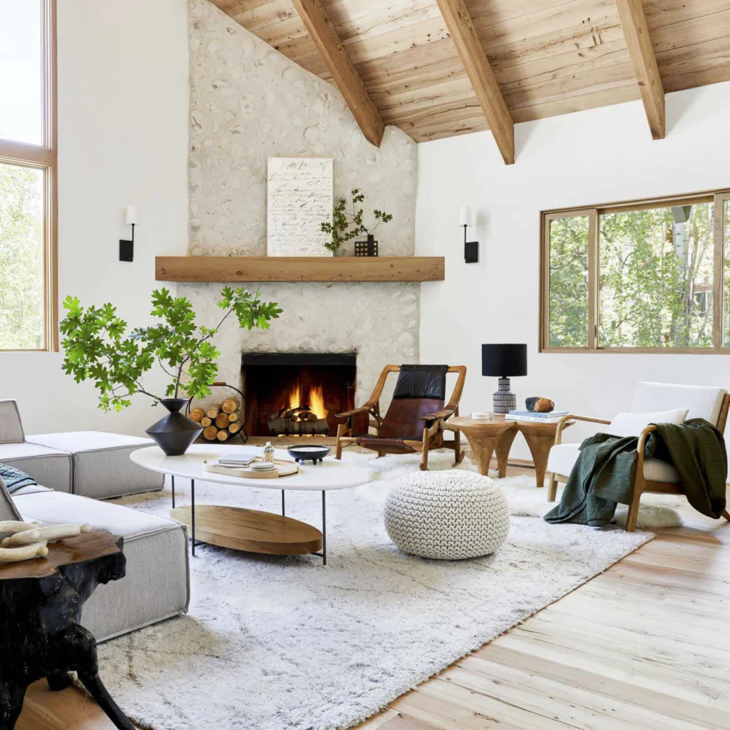 скандинавський стиль вітальні у дизайні квартири