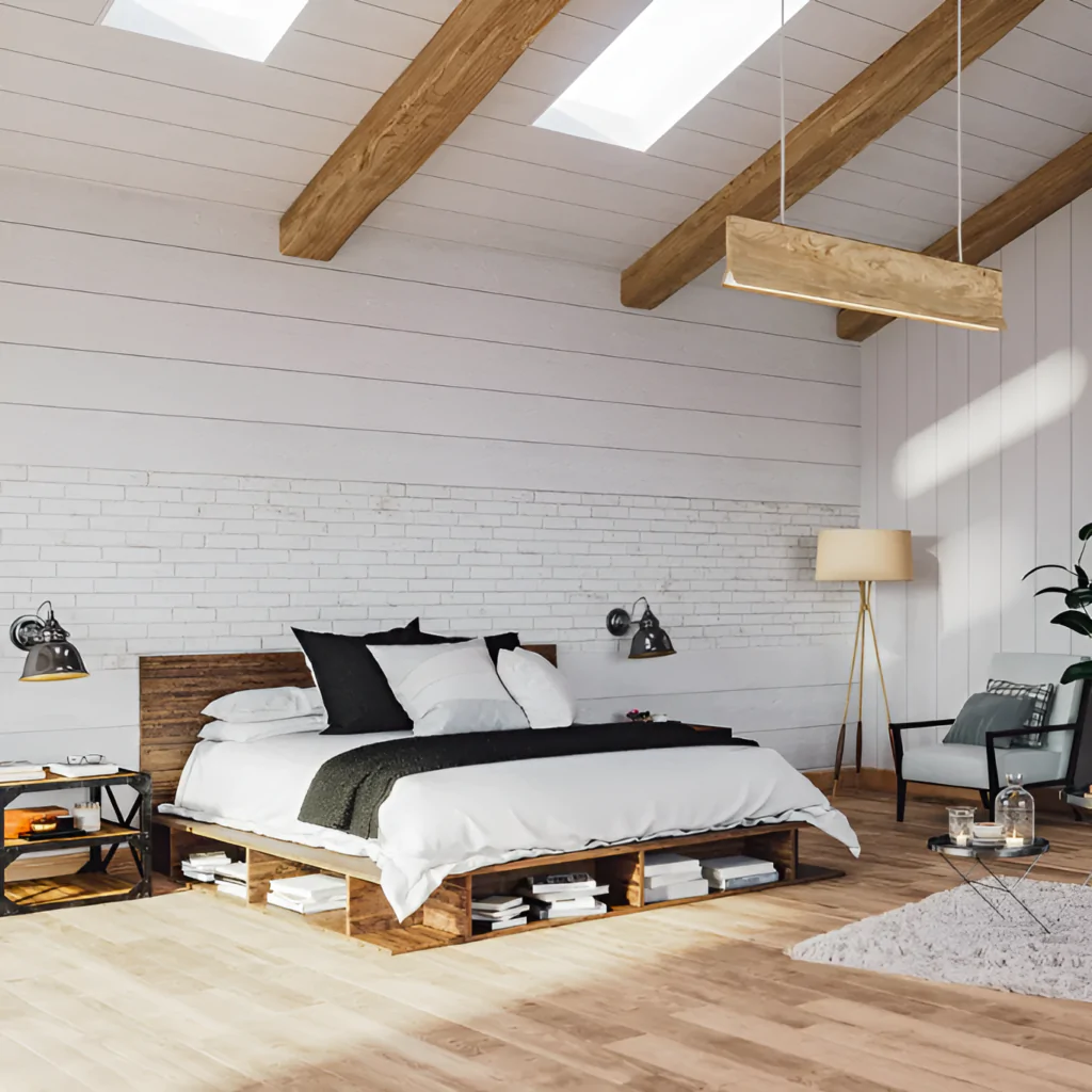 дизайн інтер'єру спальні для квартири у скандинавському стилі