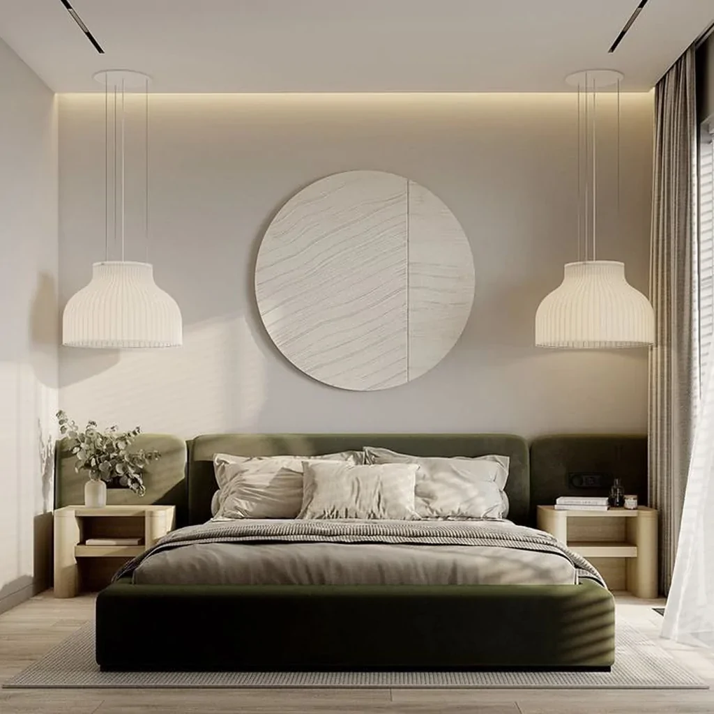 Светлая спальня в экостиле