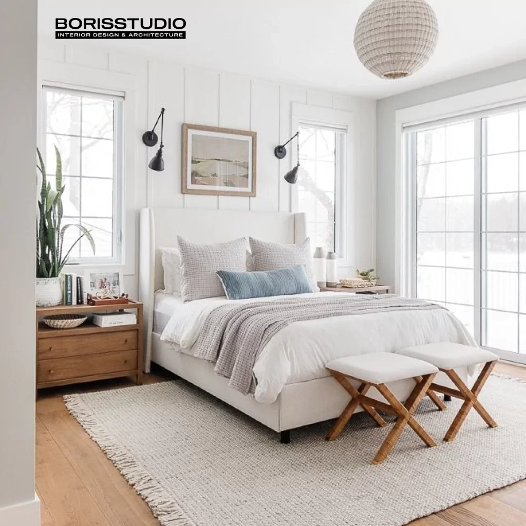 Светлая спальня в скандинавском стиле