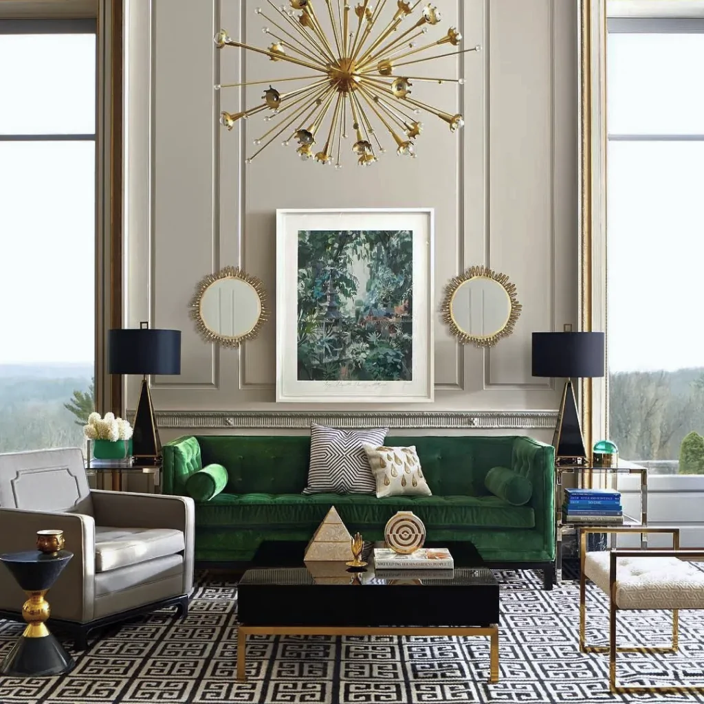 Дизайн интерьера гостиной в стиле ар-деко