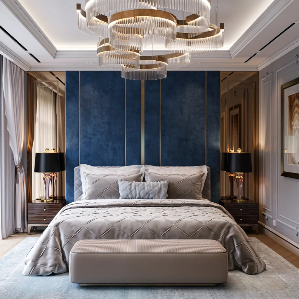 Дизайн интерьера спальни в стиле ар-деко