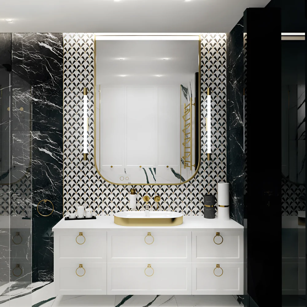 Дизайн-проект ванної кімнати в стилі ар деко