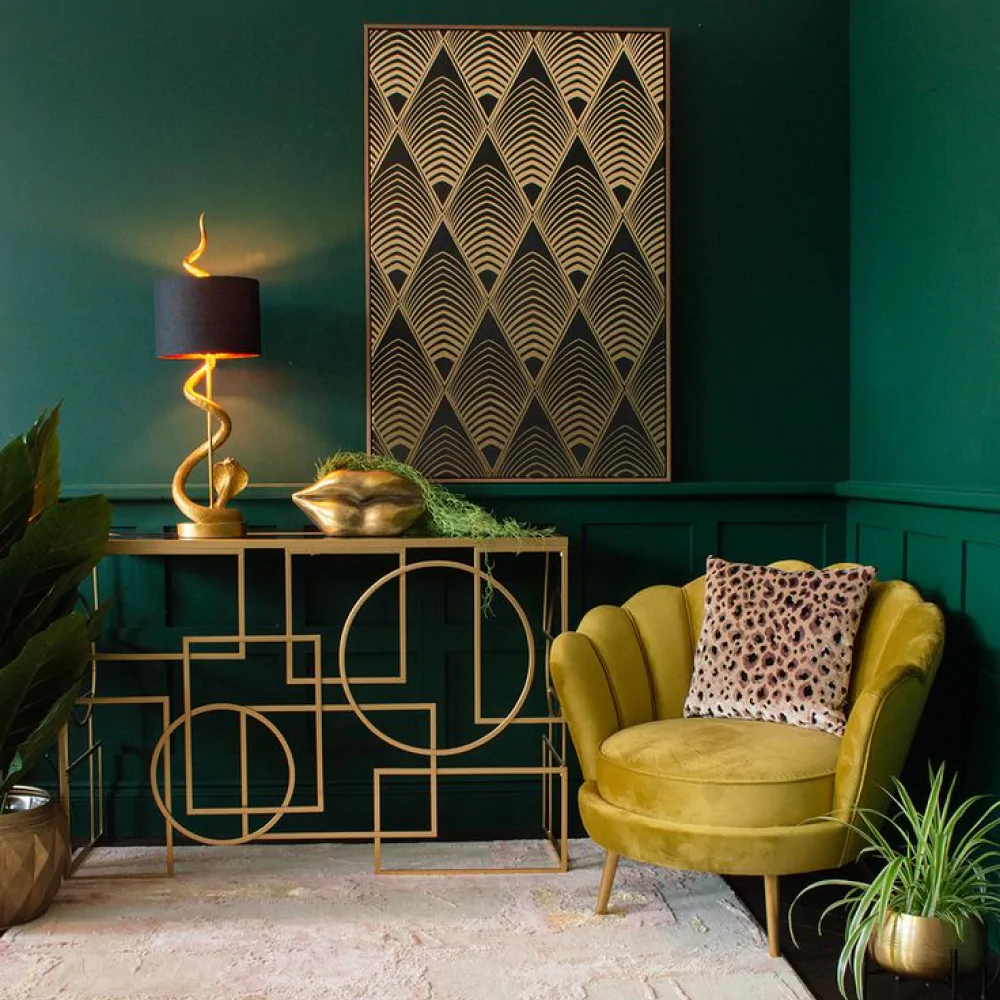 Дизайн інтер'єру вітальні в стилі арт-деко