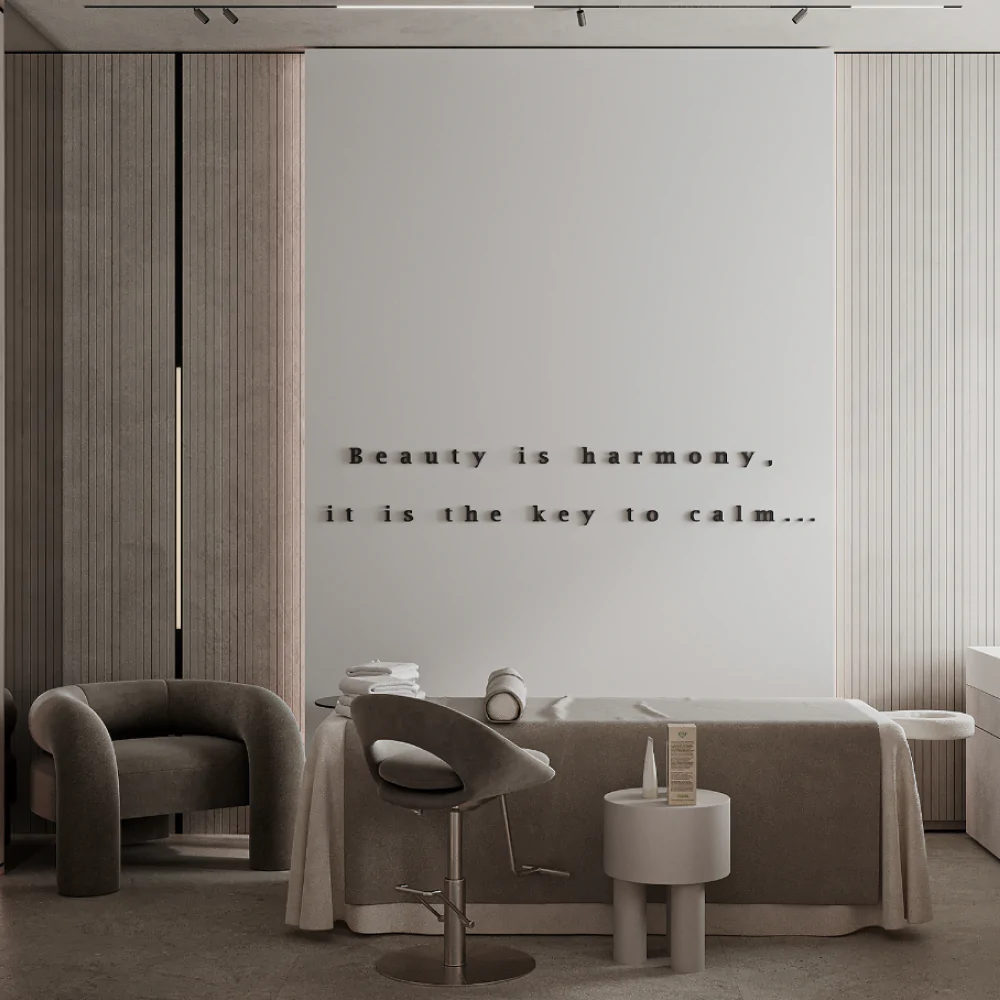 робоча зона салону краси у стилі мінімалізм