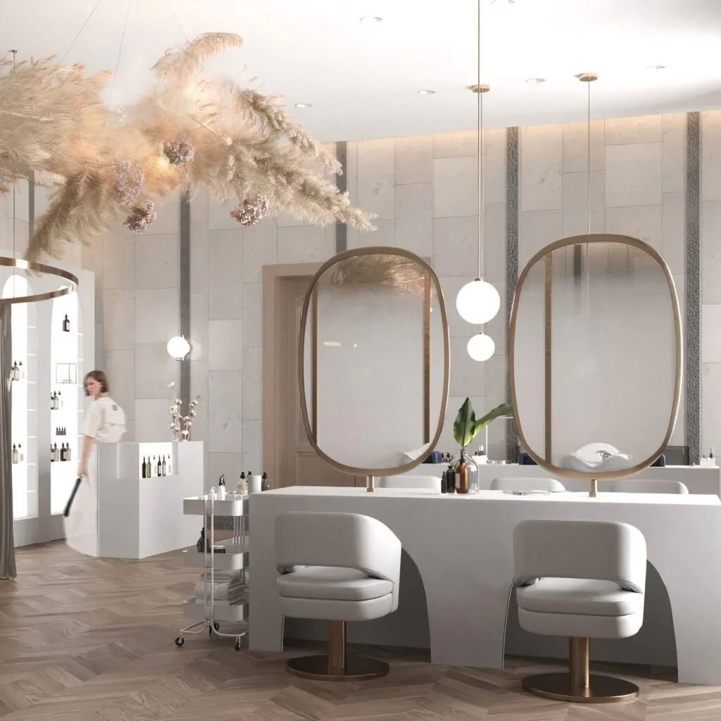 освітлення салону краси у стилі мінімалізм