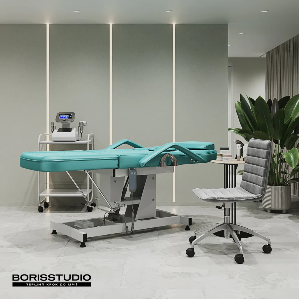 салон краси у стилі мінімалізм з зеленим відтінком