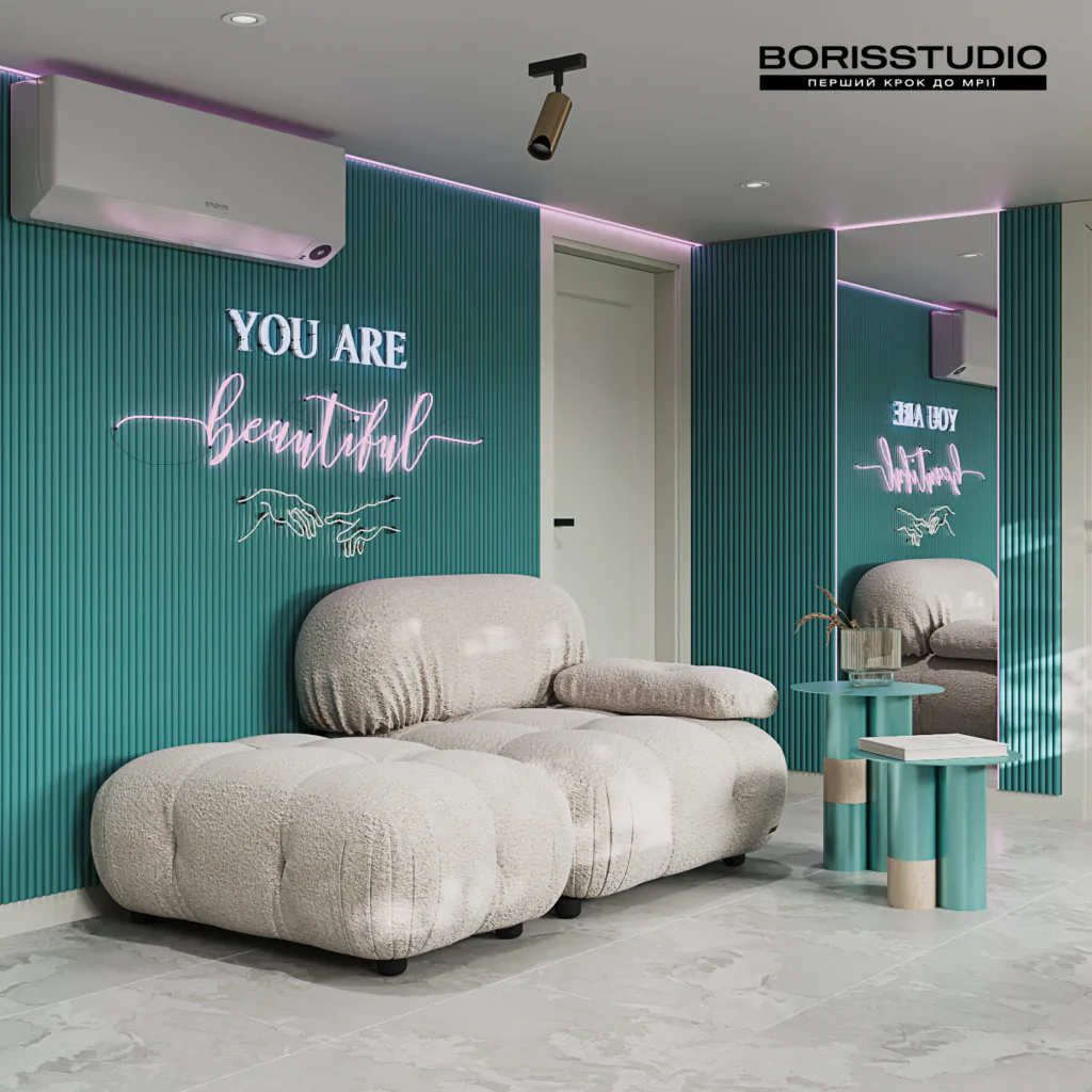 зона очікування в салоні краси