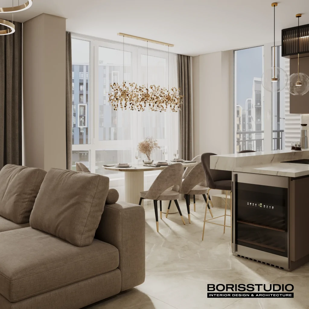 Интерьер квартиры в бежевом цвете