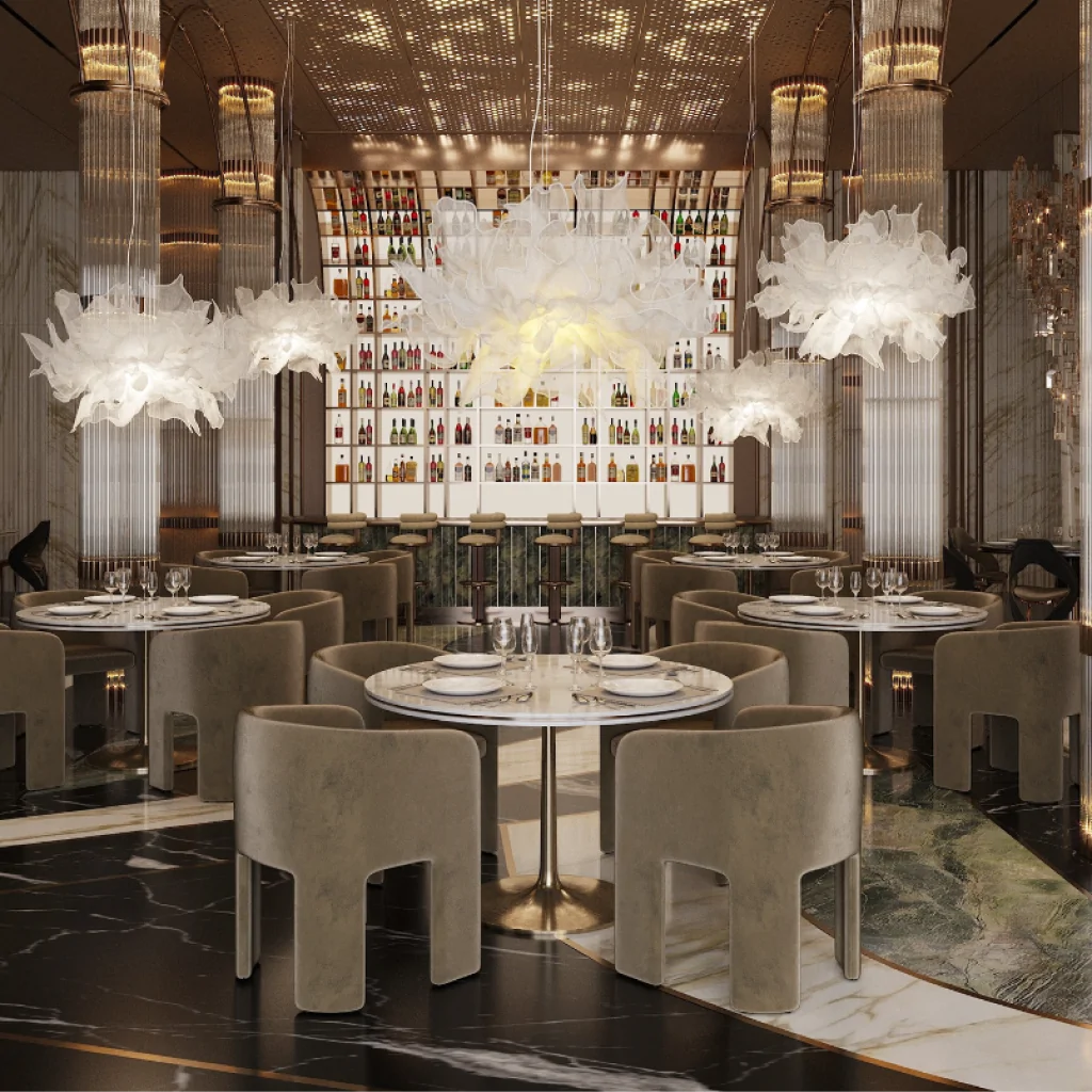 Освітлення в дизайні ресторану в стилі модерн