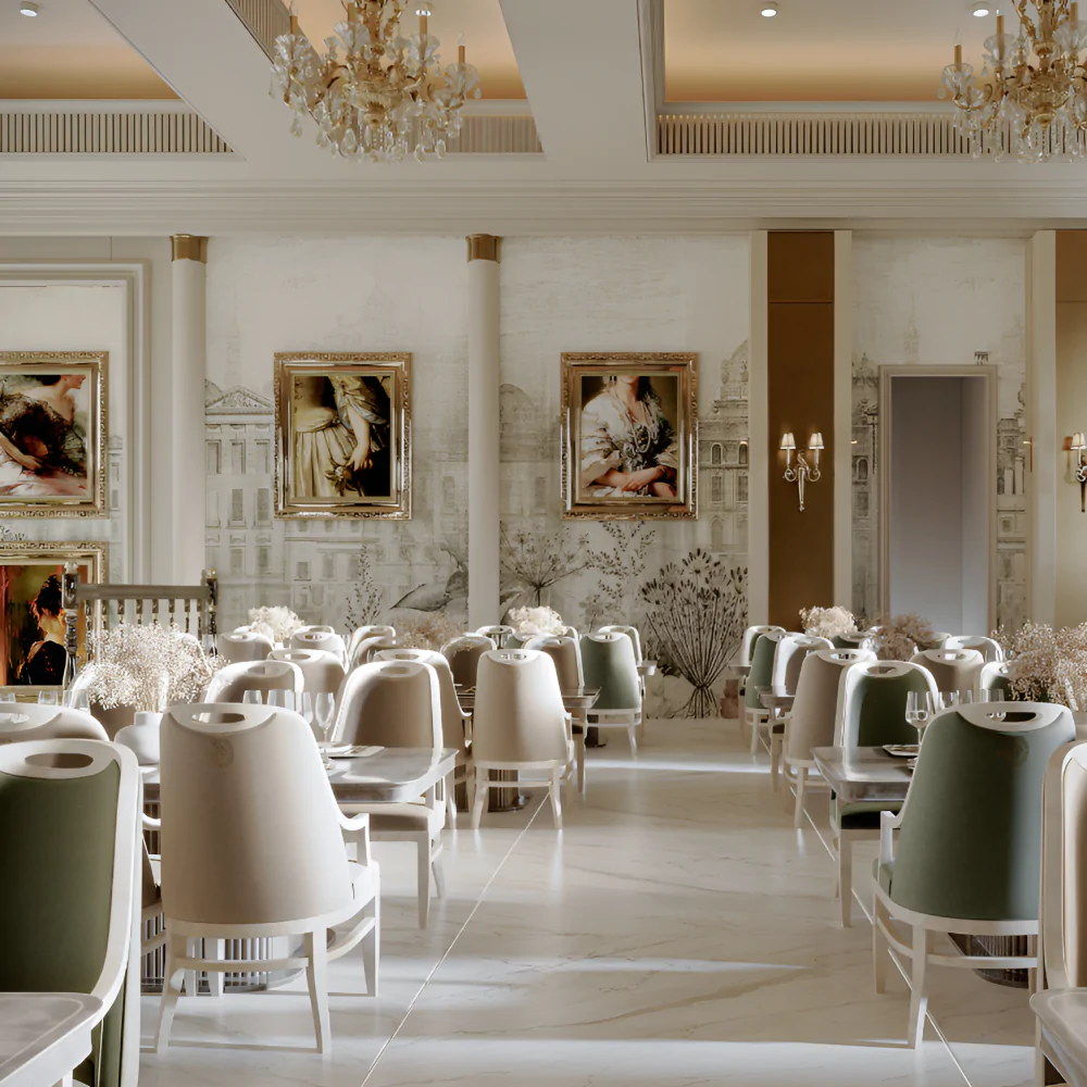 Дизайн інтер'єру ресторану в класичному стилі №11