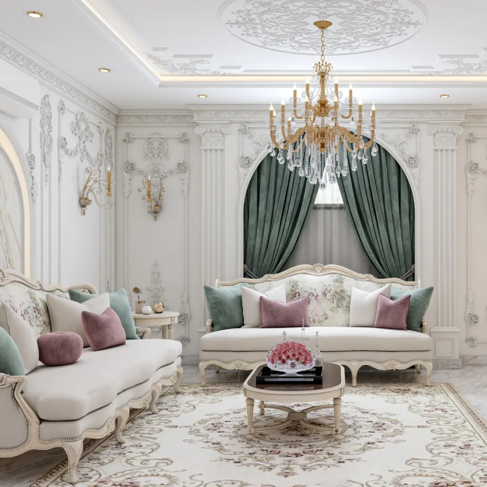 Вітальня у класичному дизайні інтер'єру