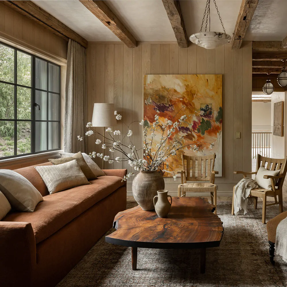 Дизайн интерьера гостиной в стиле кантри