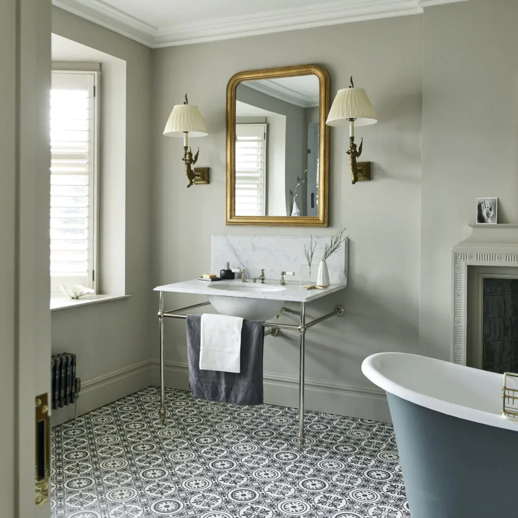 Дизайн-проект интерьера ванной комнаты в стиле кантри