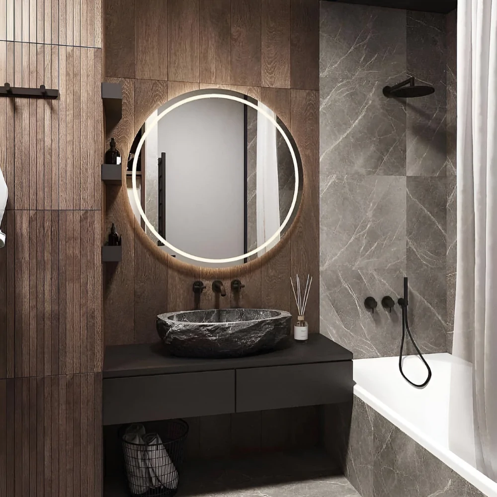 Дерев'яні поверхні в інтер'єрі ванної