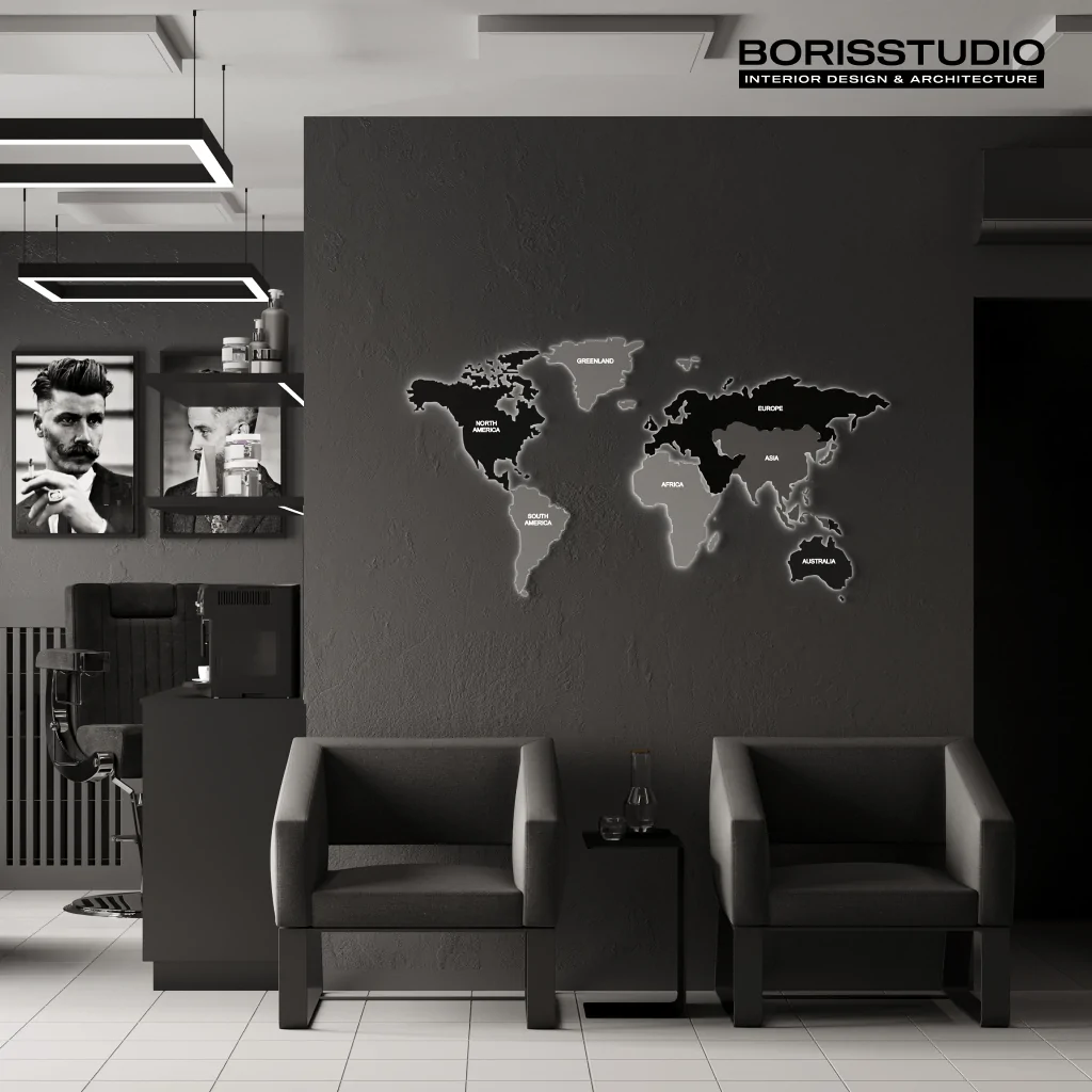 Дизайн-проект інтер'єру барбершопу в Іспанії