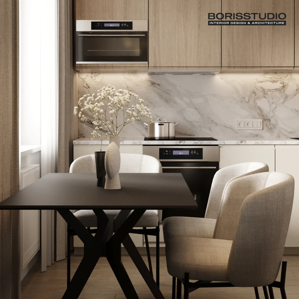 Інтер'єр кухні котеджу в сучасному стилі