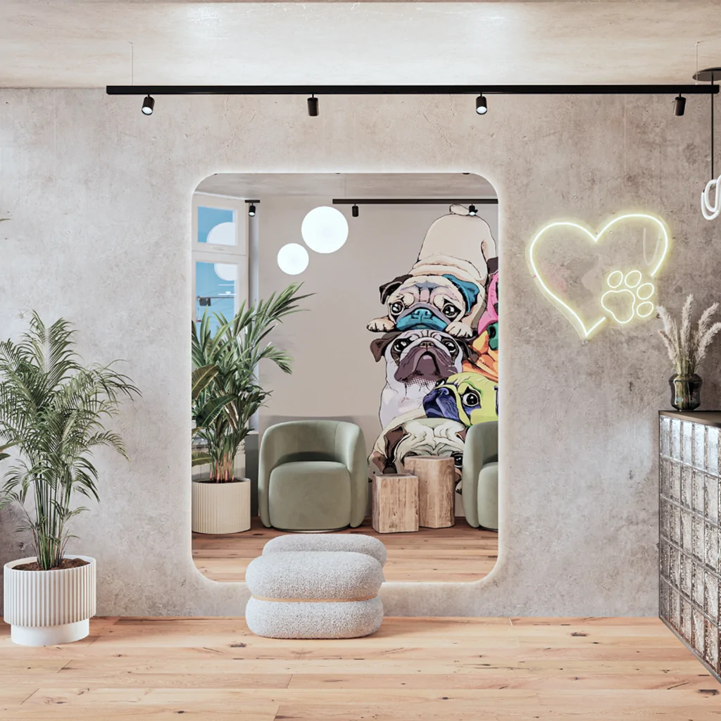 Дизайн інтер'єру грумінг салону в екостилі