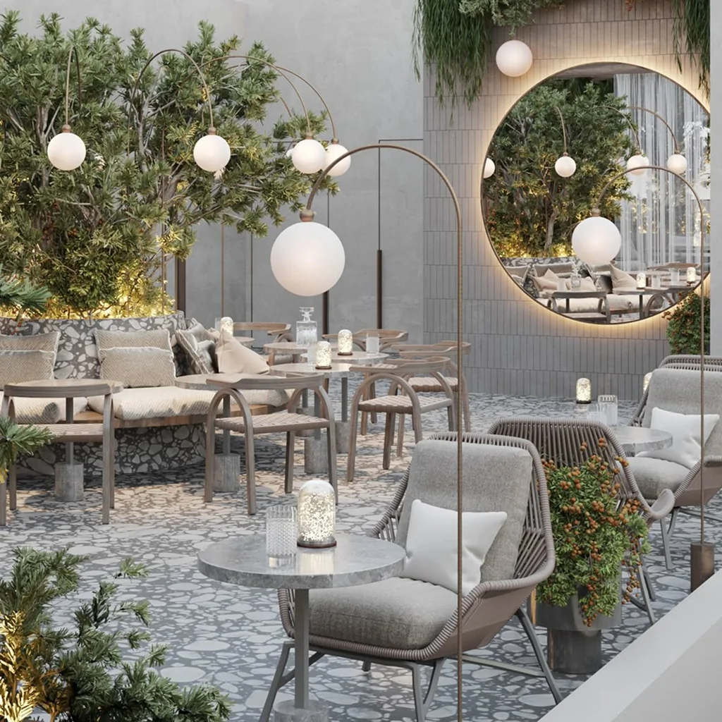 Дизайн меблів для літнього майданчику кафе