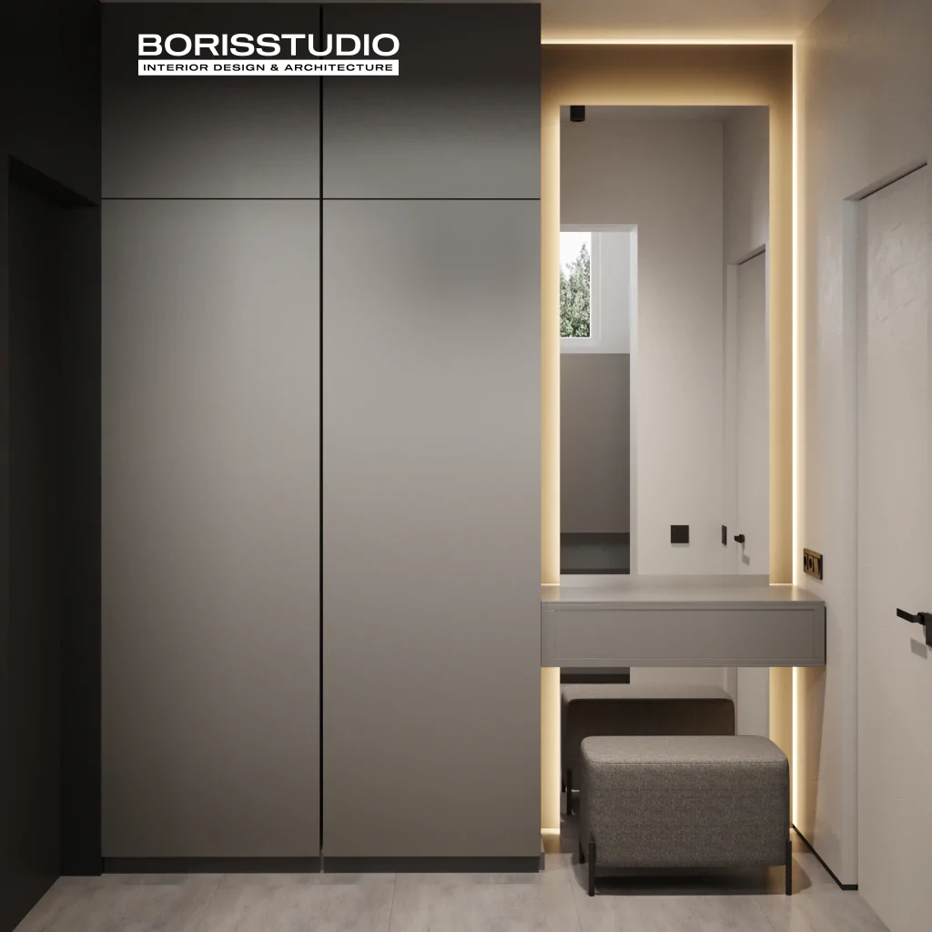 Стиль минимализм в интерьере прихожей