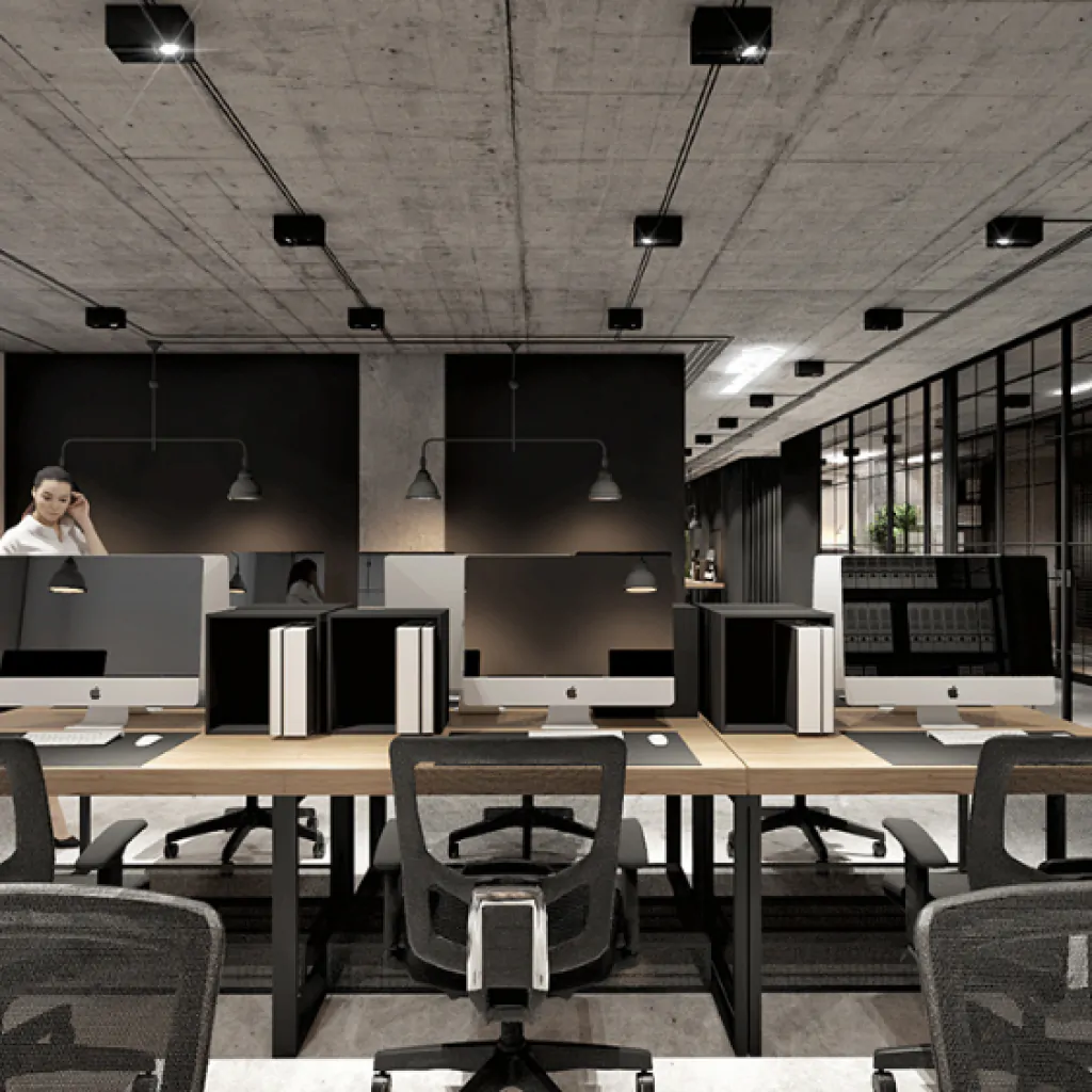 Освещение офиса в стиле лофт