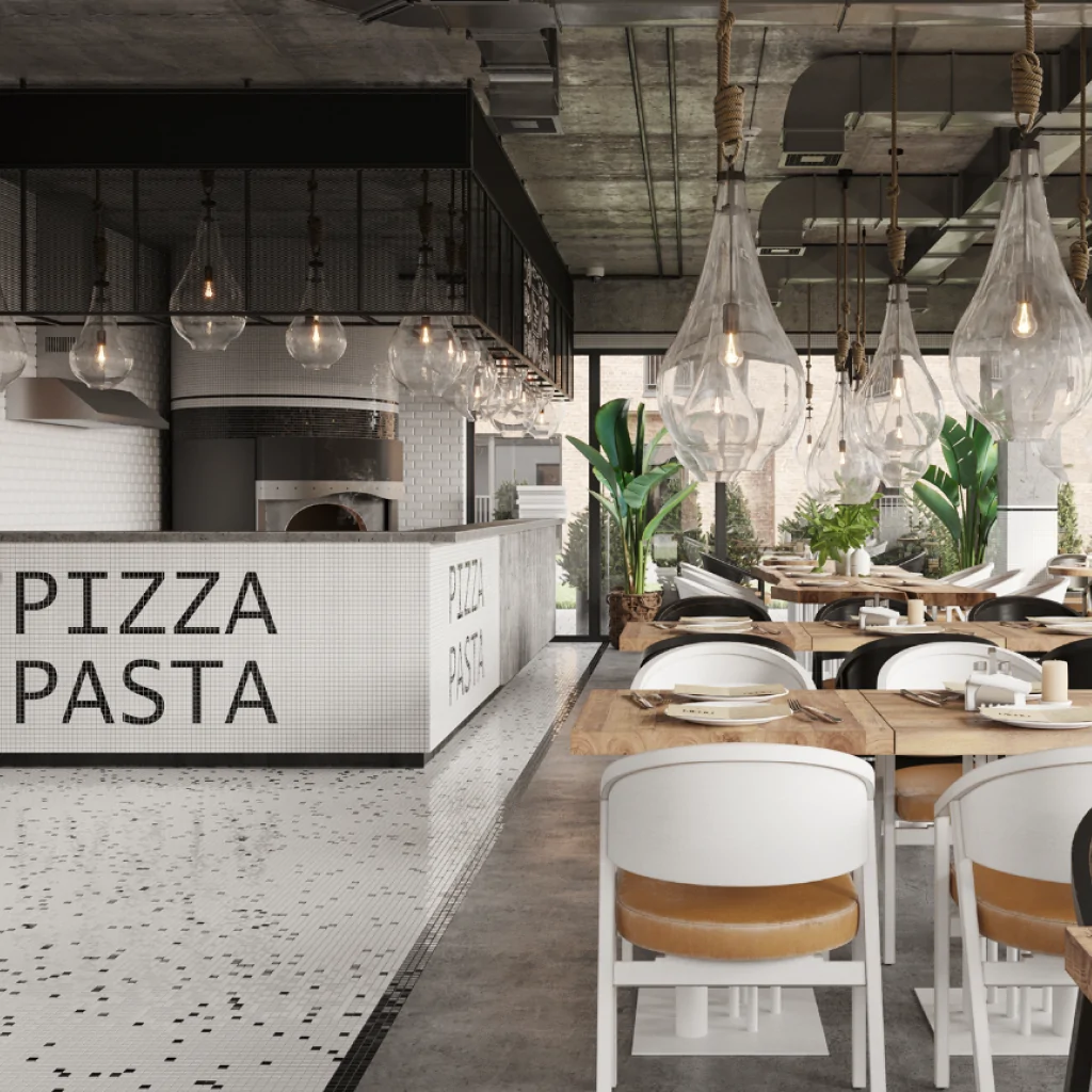 Дизайн інтер'єру піцерії в Іспанії