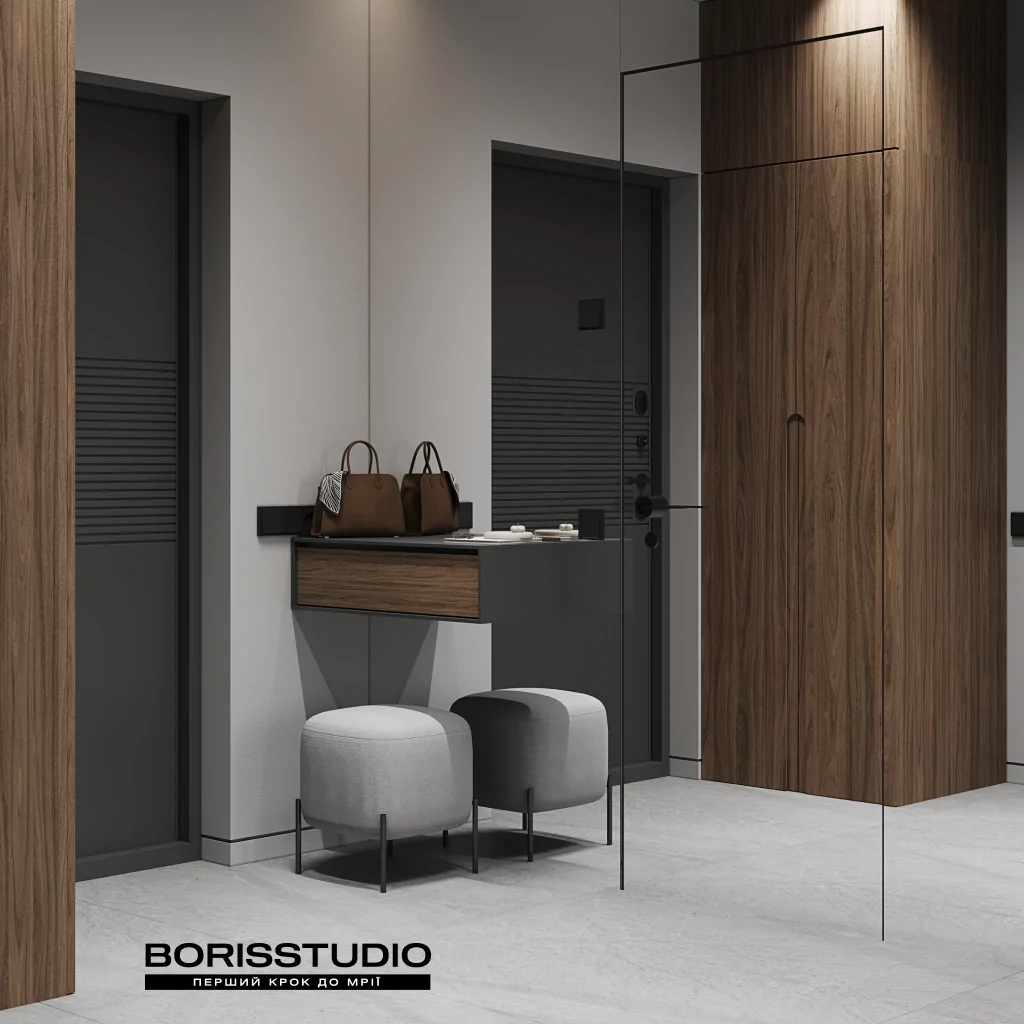 Дизайн интерьера прихожей в стиле лофт