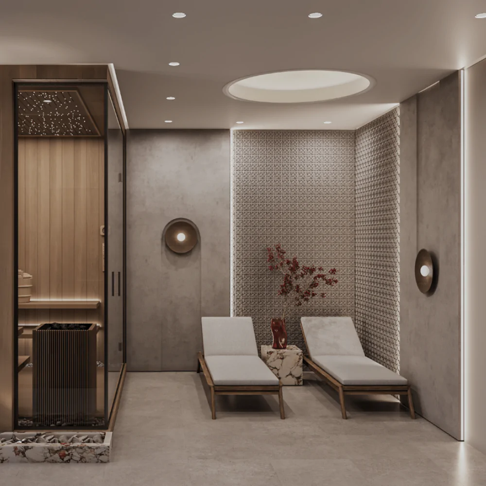 Дизайн-проєкт кімнати відпочинку в сауні