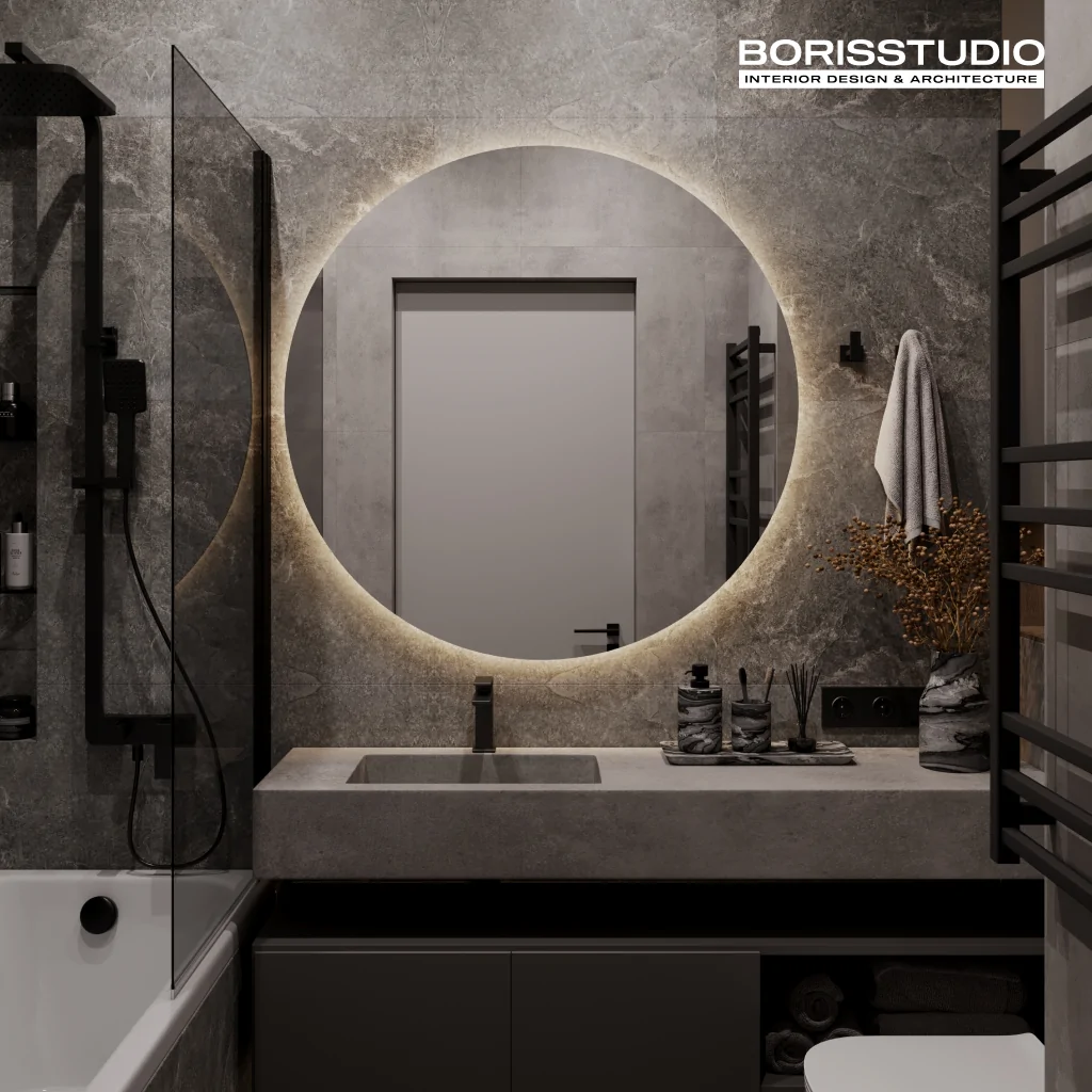 Дизайн интерьера ванной комнаты в стиле лофт