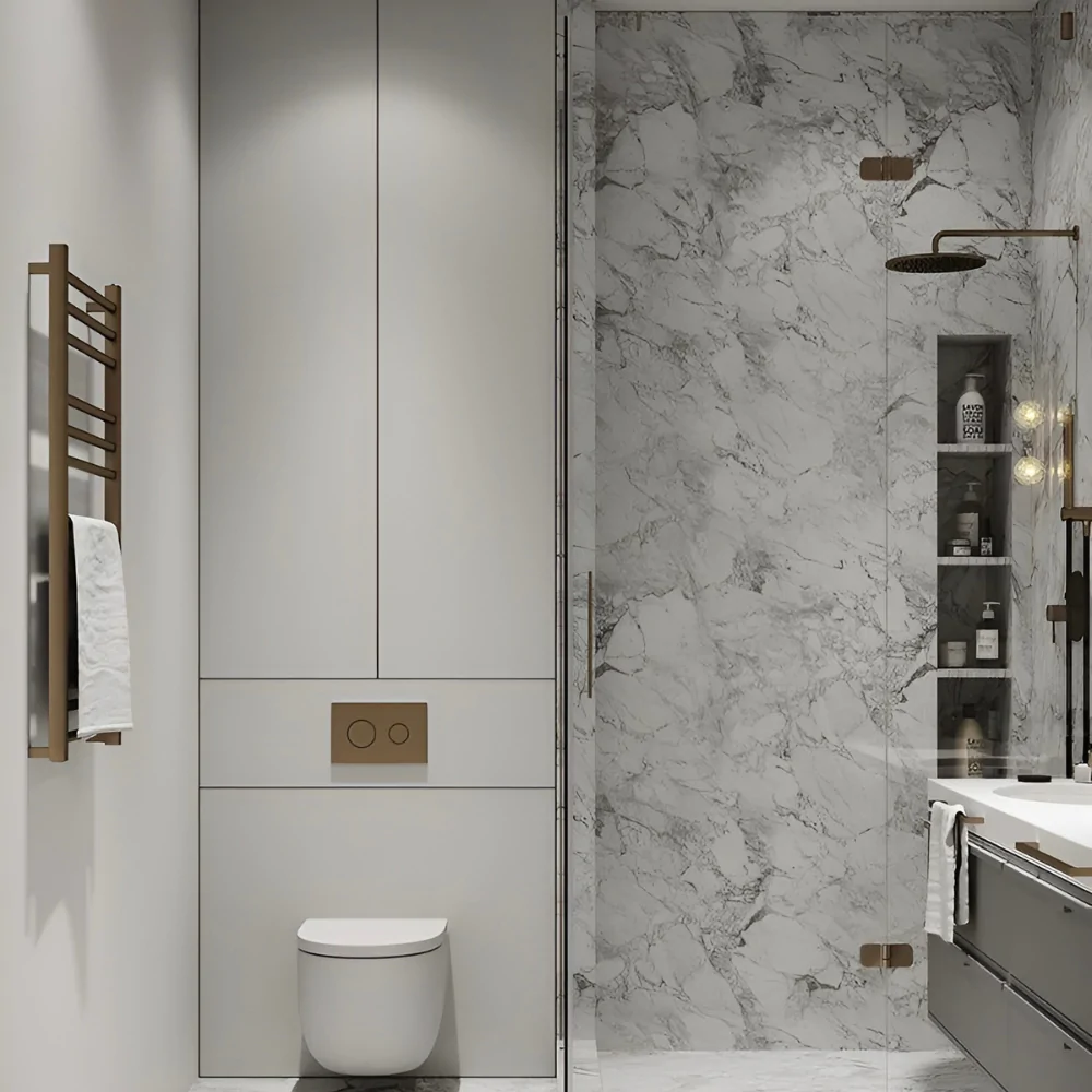 Санвузол з душовою кабіною в сучасному стилі