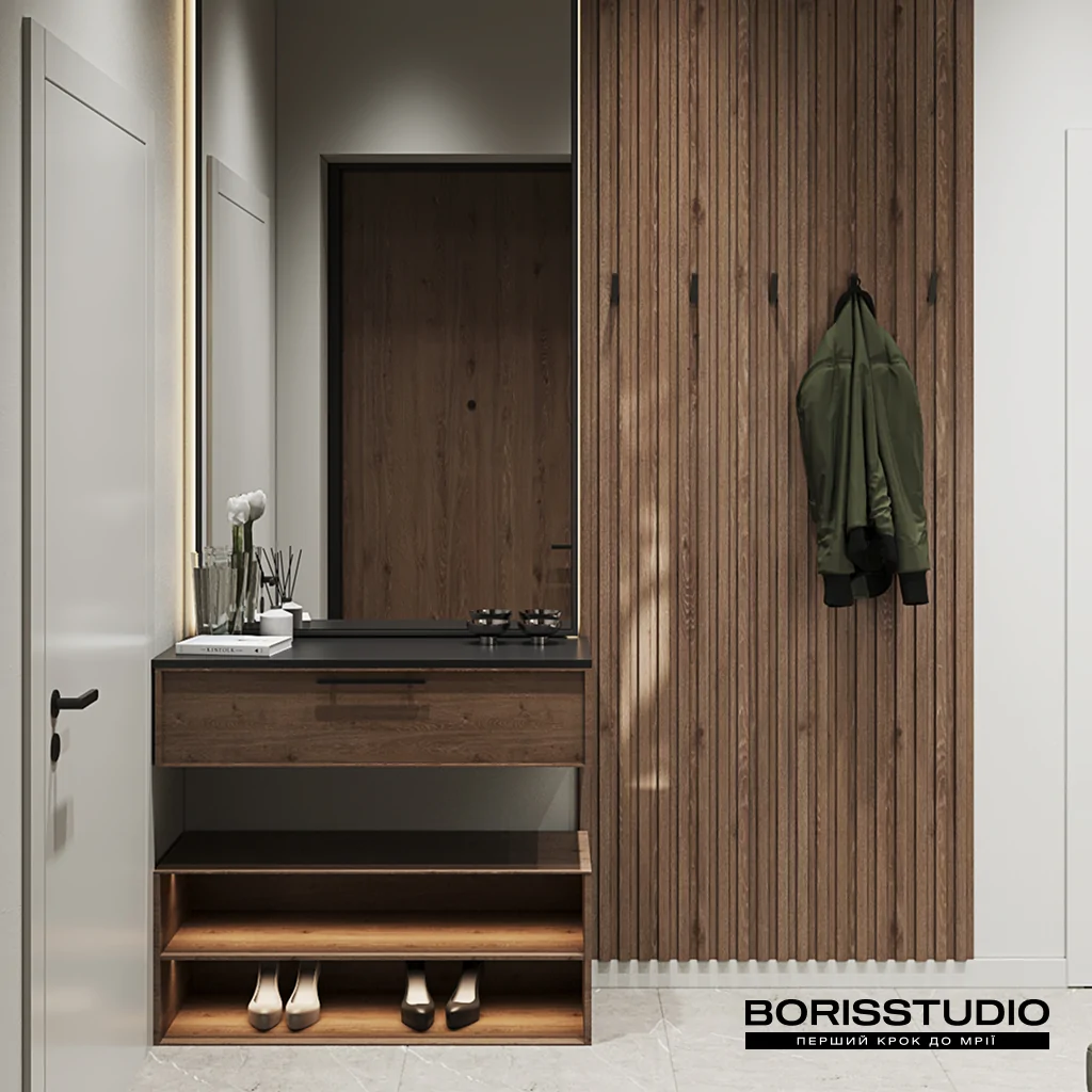 Дизайн інтер'єру передпокою в екостилі