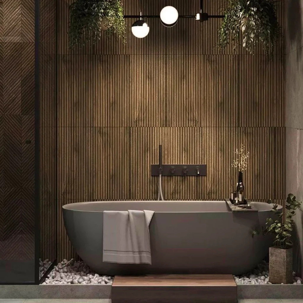 Дизайн ванної кімнати в екостилі