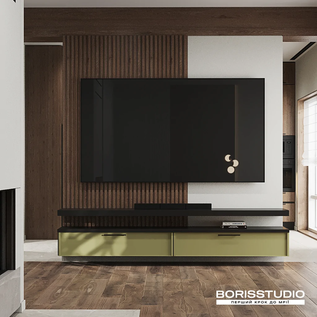 Дизайн-проект вітальні в екостилі