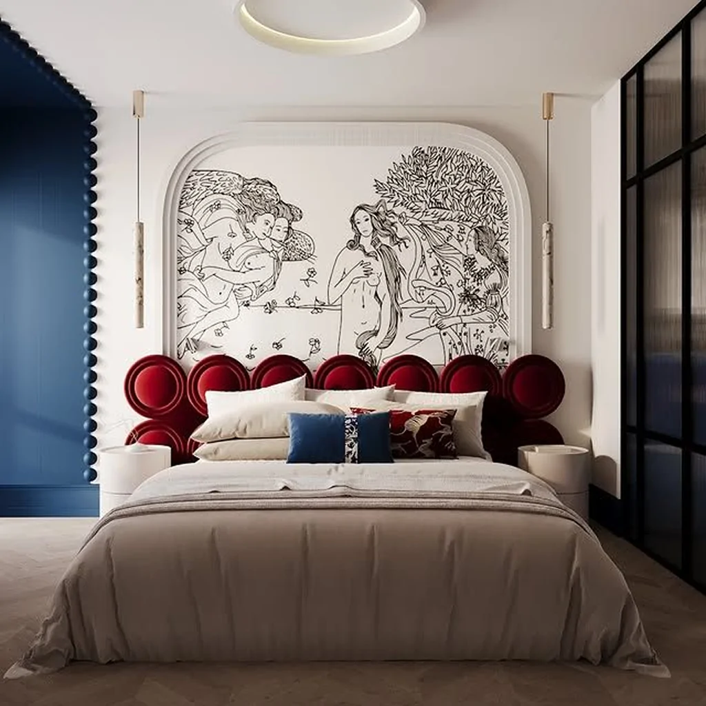 Дизайн інтер'єру спальні у стилі еклектика